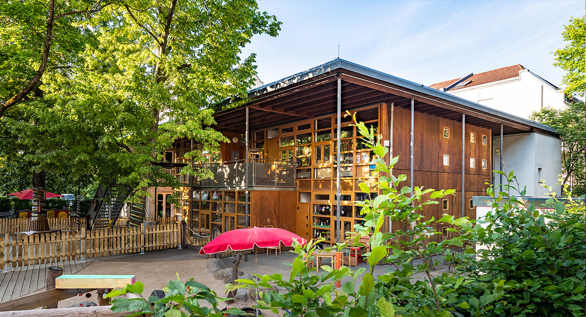 Ansicht des Gartens der Kita Martin-Luther-Park