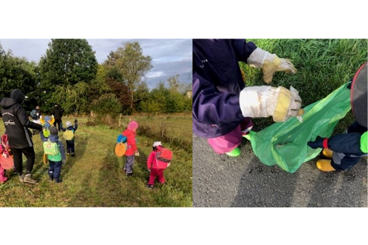 „Maulwürfe“ der Kita Tabaluga sammeln Müll ein