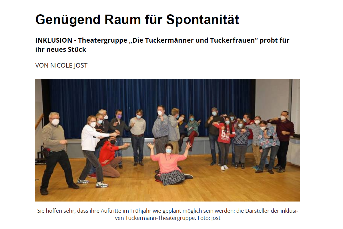 Presseartikel: Genügend Raum für Spontanität beim Inklusiven Theaterstück