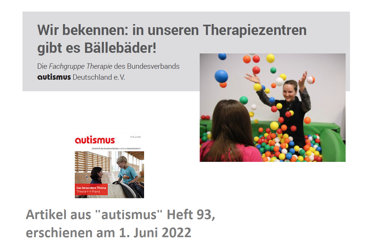 Presse-Artikel: „Wir bekennen: in unseren Therapiezentren gibt es Bällebäder!“