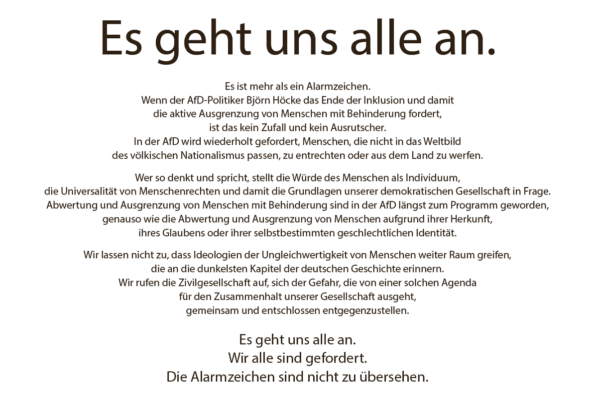 Es geht uns alle an – AfD fordert das Ende der Inklusion